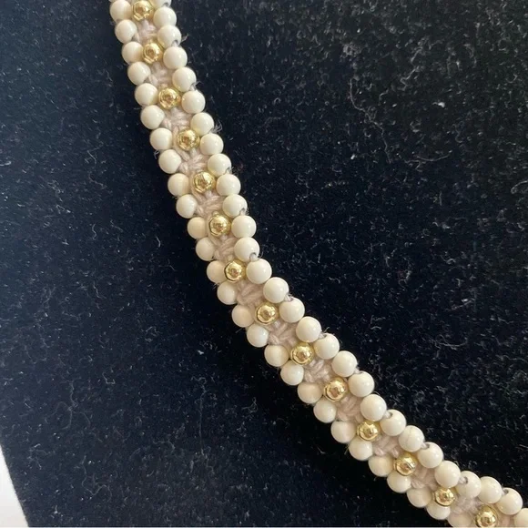 Madewell White Silver Round Beaded Necklace Jewelry Summer Spring Minimilist 36" - Picture 10 of 14